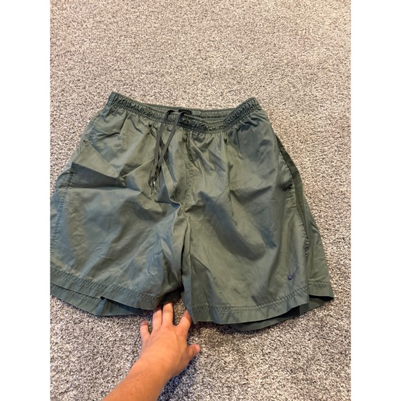 VTG Nike Mens XL Olive Green‎ Nylon Running Athletic Shorts Lightweight * - Picture 1 of 13